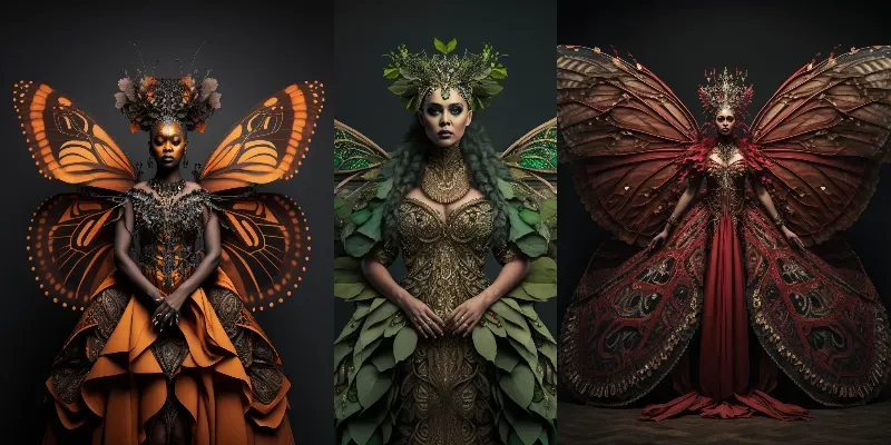 Butterfly Lady Portraits generated by undefined