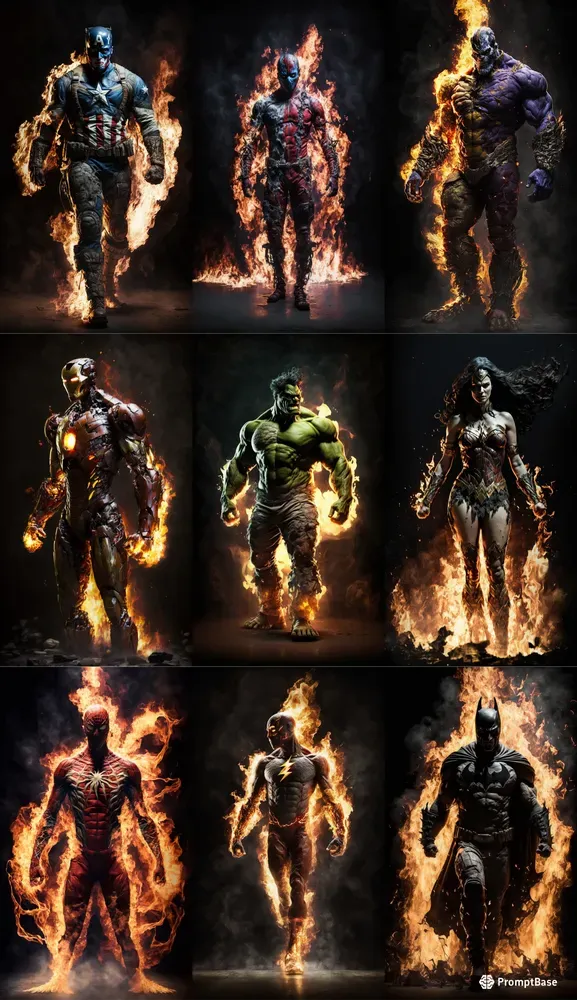 Super Heroes On Fire