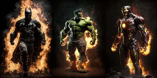 Super Heroes On Fire generated by midjourney
