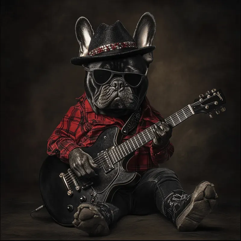 Hard Rock Animals Playing Guitars