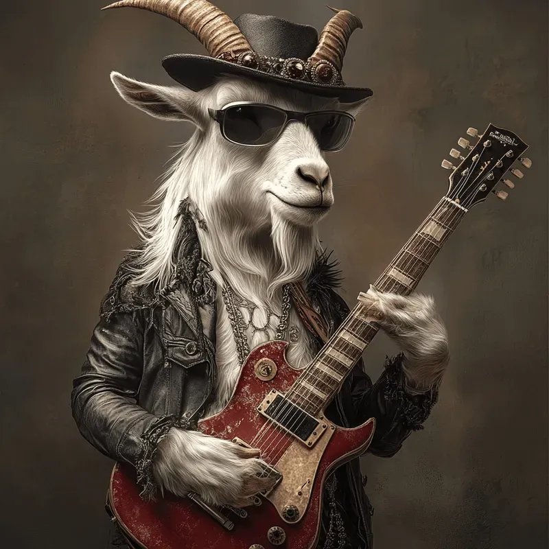 Hard Rock Animals Playing Guitars