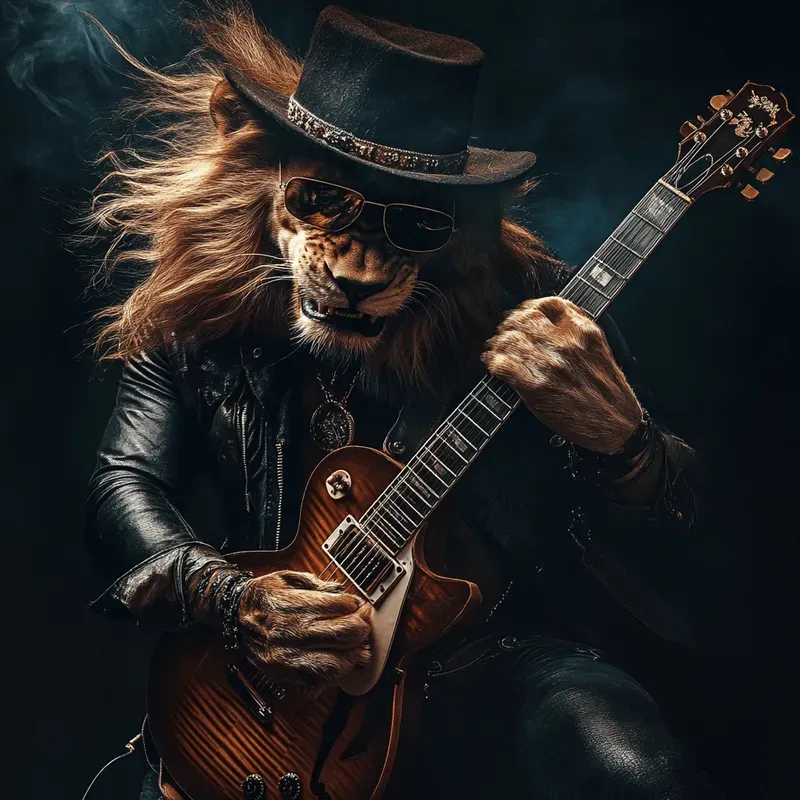 Hard Rock Animals Playing Guitars