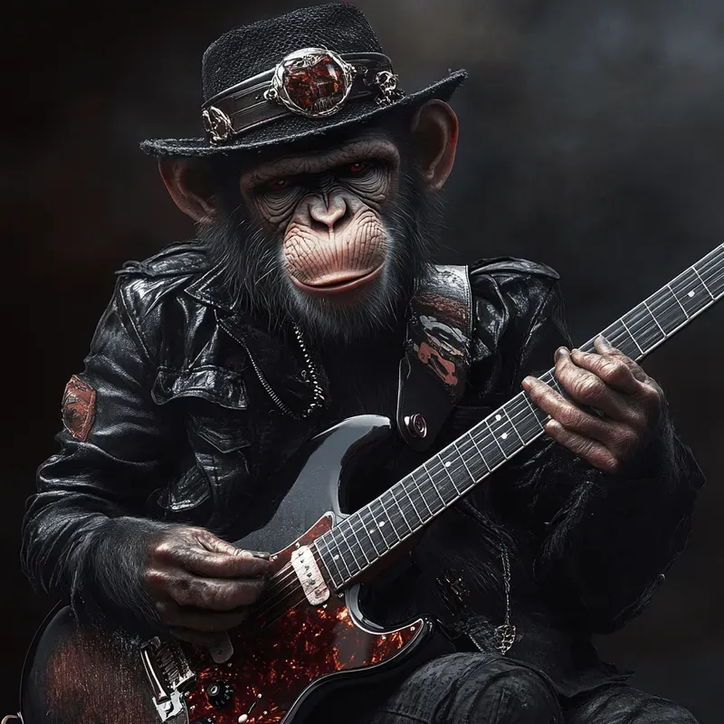 Hard Rock Animals Playing Guitars