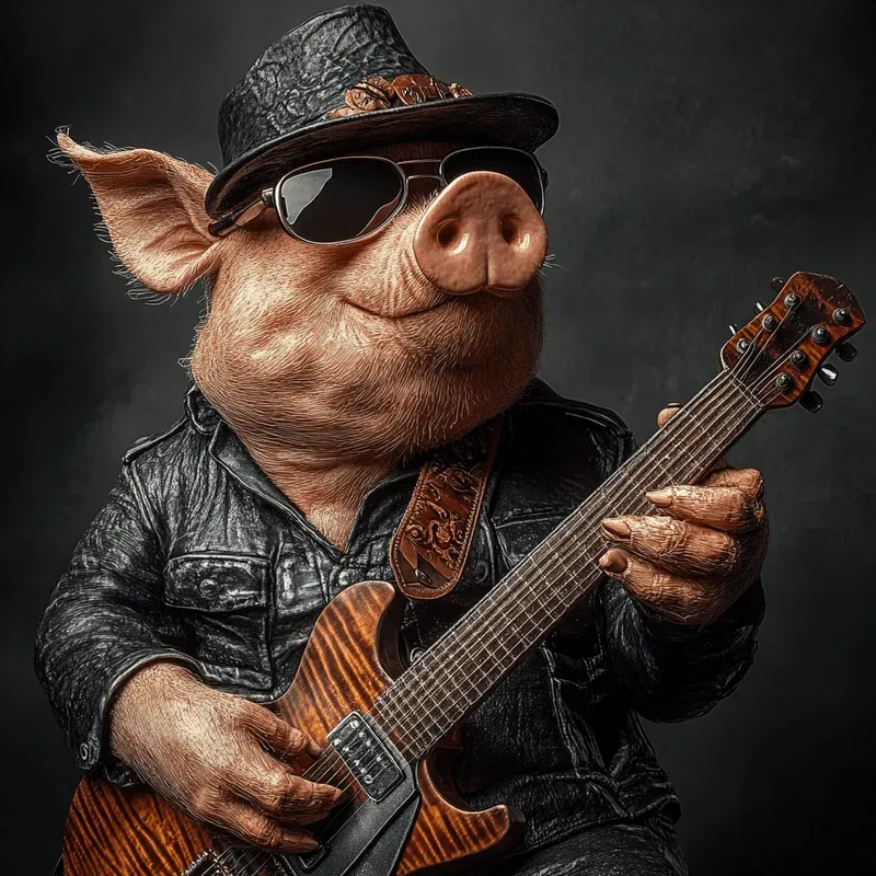 Hard Rock Animals Playing Guitars