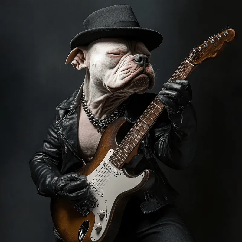 Hard Rock Animals Playing Guitars