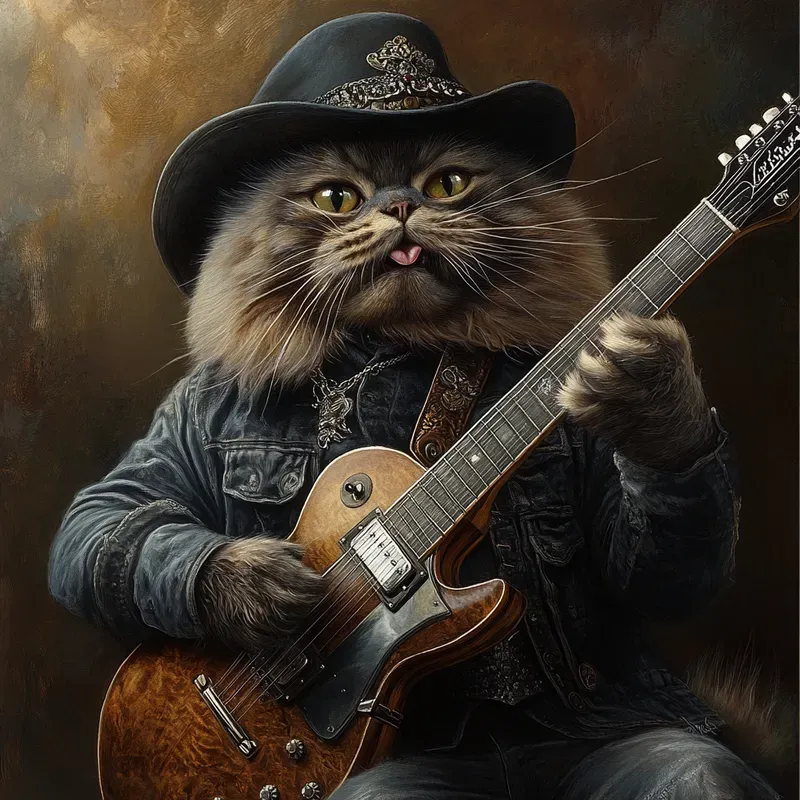 Hard Rock Animals Playing Guitars