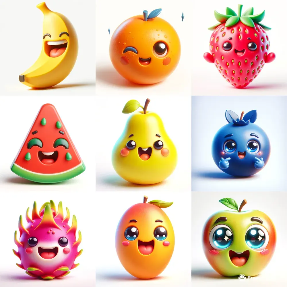 3D Happy Fruits Fiestas