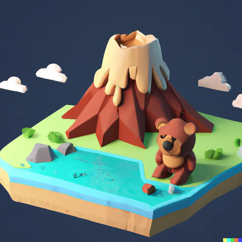 Low Poly Isometric Animal Scenario