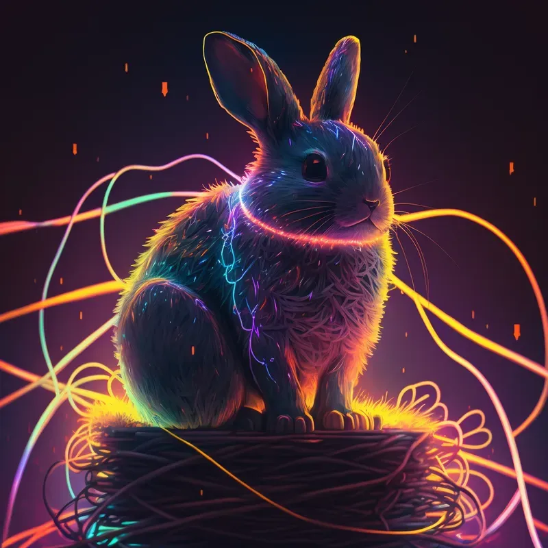 Realistic Neon Animals Cute Portraits