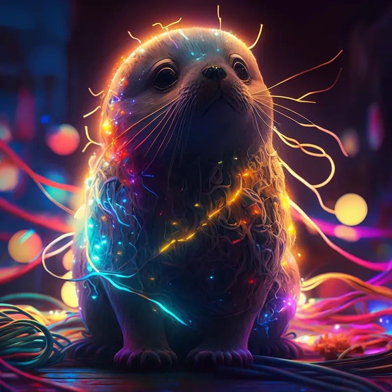 Realistic Neon Animals Cute Portraits