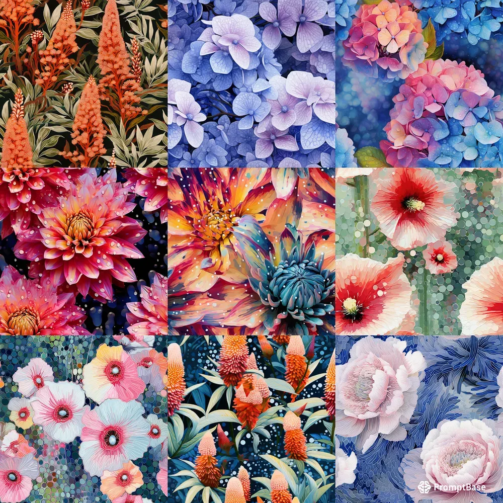 Floral Art Defined By Recursion Patterns