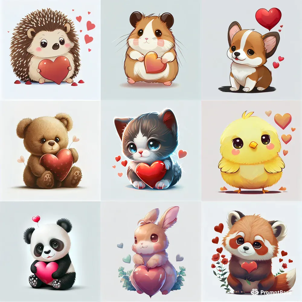 Cute Valentines Day Animals