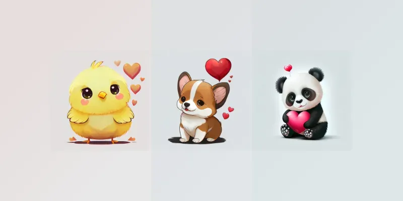 Cute Valentines Day Animals generated by undefined