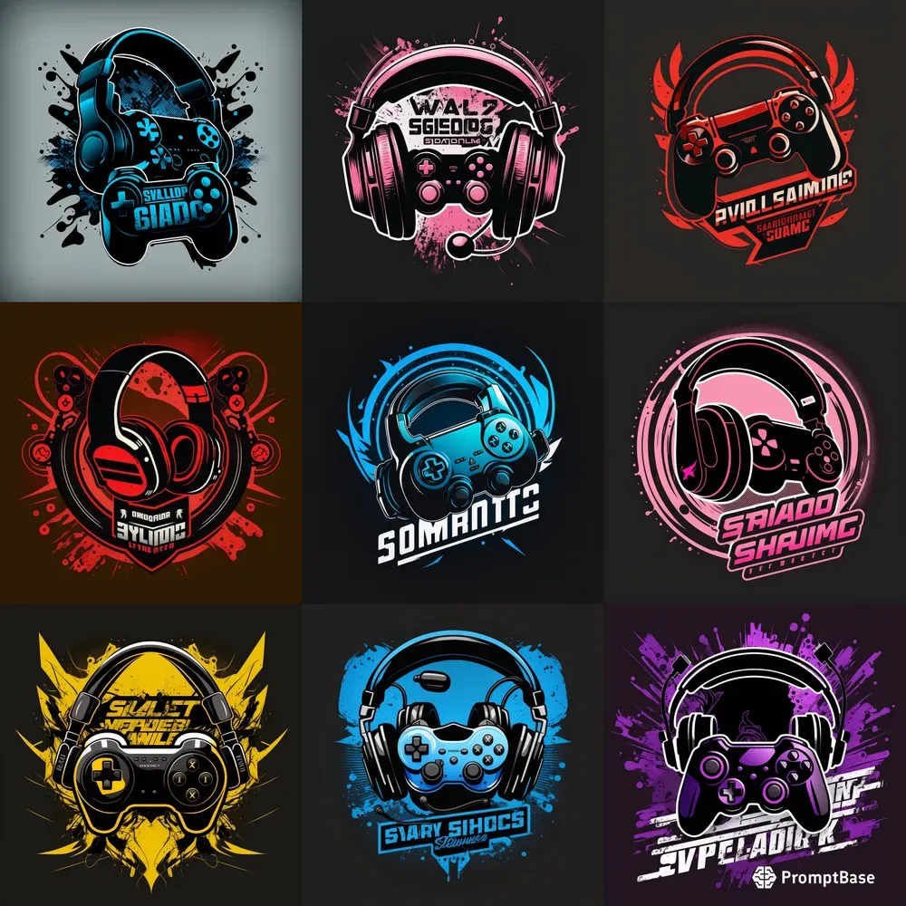 Headphones Controllers Gamer Logos