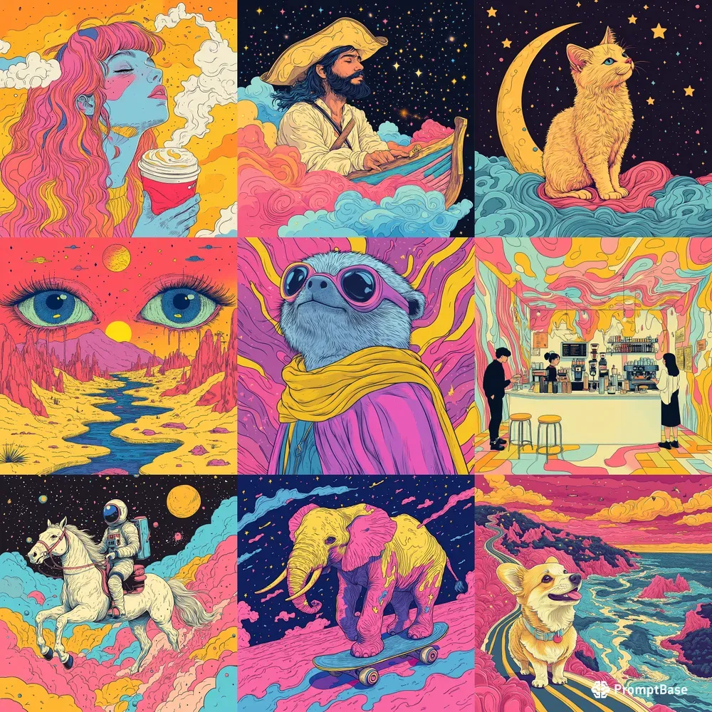 Psychedelic Cosmic Style Dreamscapes