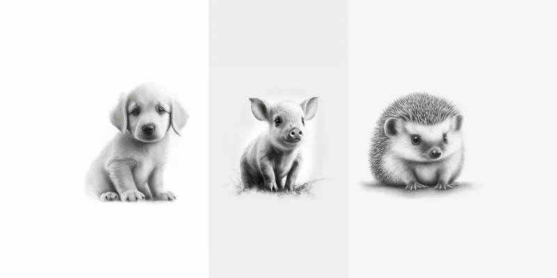 Cute Realistic Animal Sketch Art generated by undefined