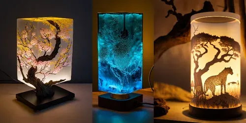 Glowing 3D Interior Lamps generated by midjourney