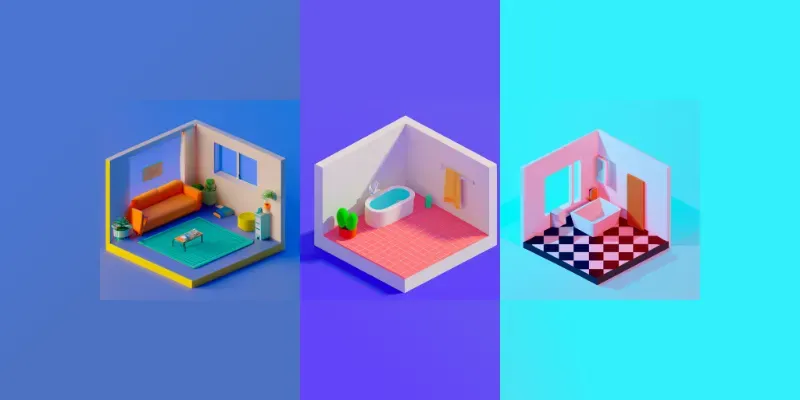Colorful Isometric Rooms generated by undefined