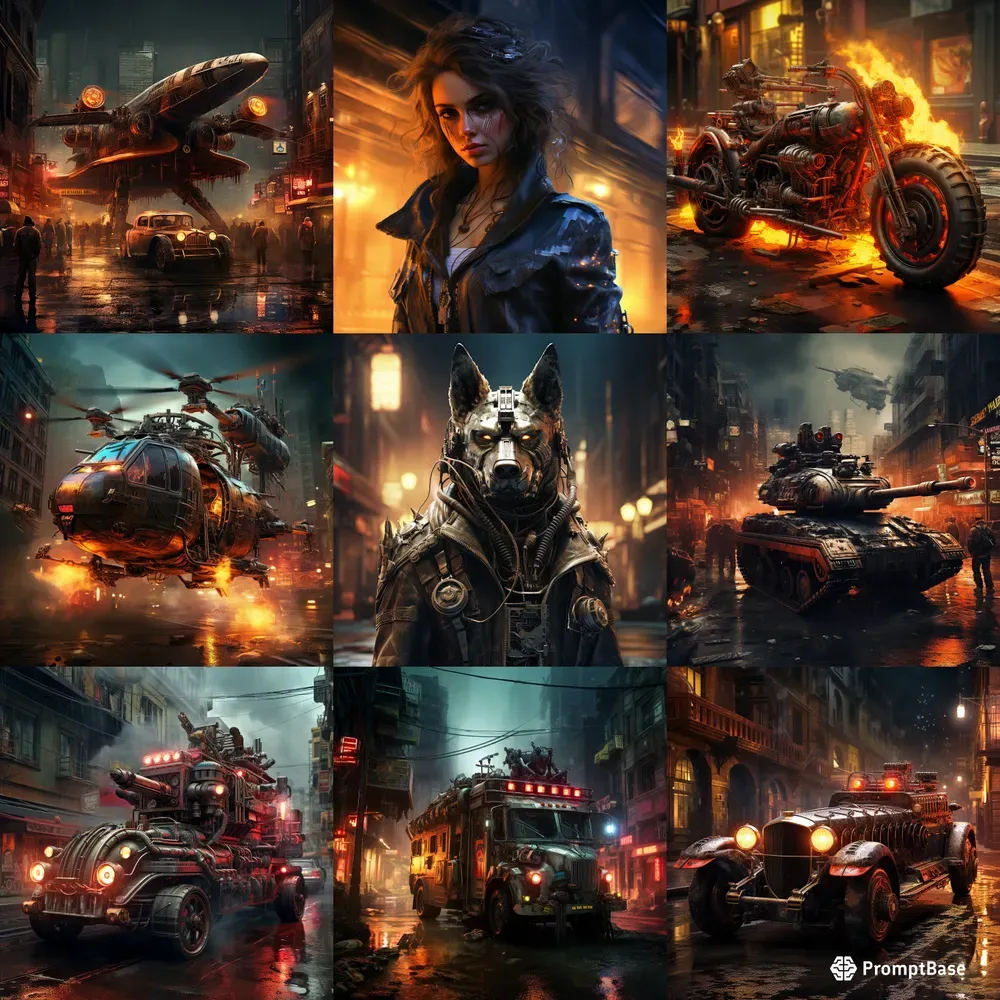 Steampunk Wartime City Neon Skirmishes
