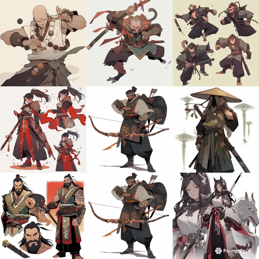 Wuxia Oriental RPG Characters
