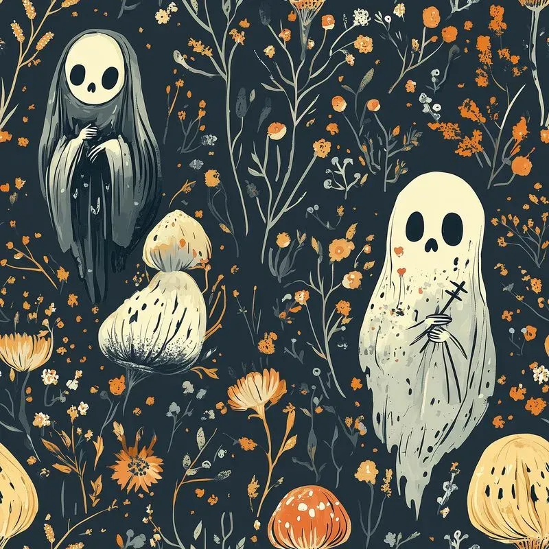 Seamless Spooky Cute Patterns