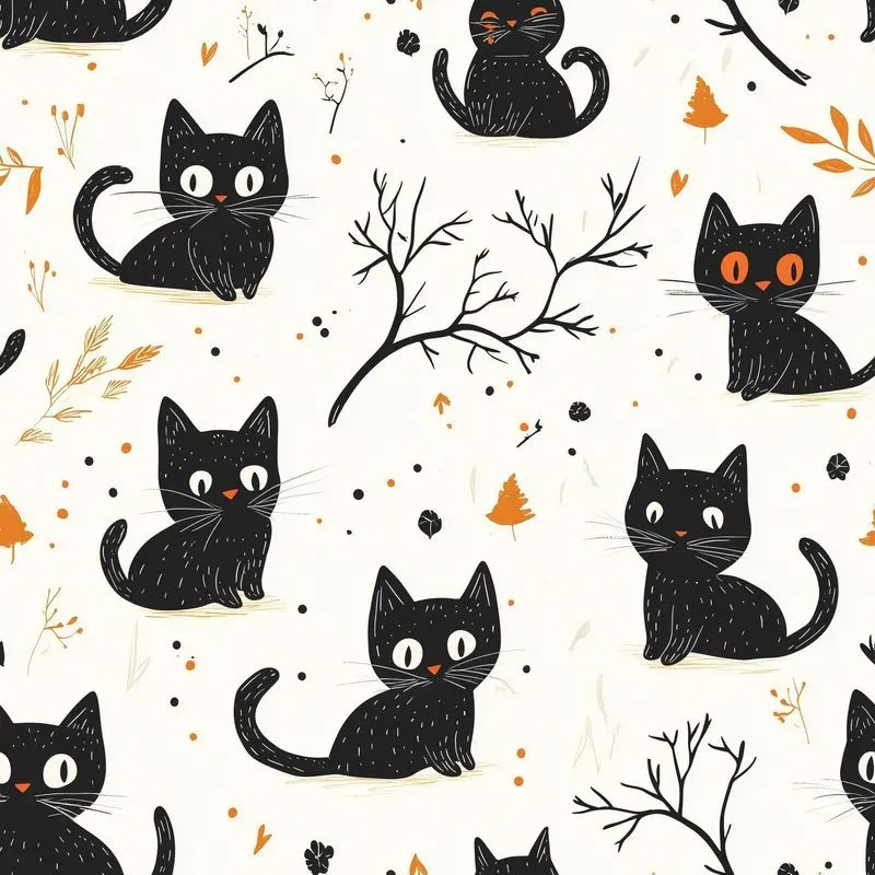 Seamless Spooky Cute Patterns