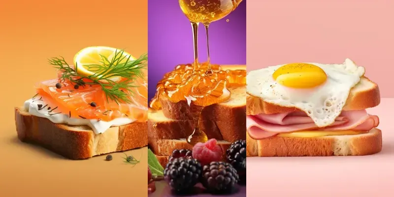 Realistic Toast Food Photographs generated by undefined