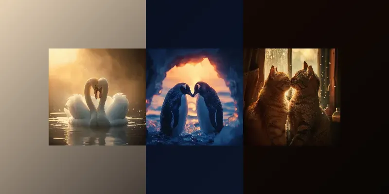Romantic Cinematic Animal Couples Love generated by undefined