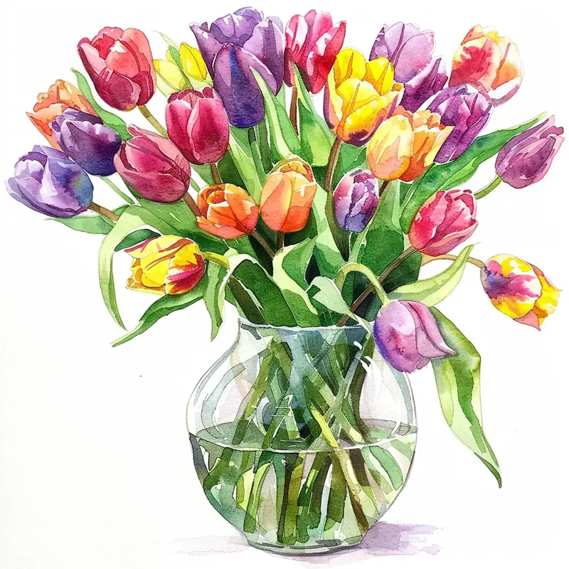 Watercolor Flowers In Jar Illustrations