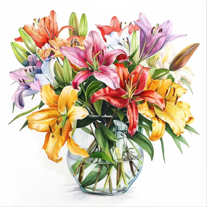 Watercolor Flowers In Jar Illustrations