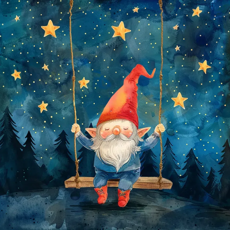 Cute Starry Night Book Illustrations