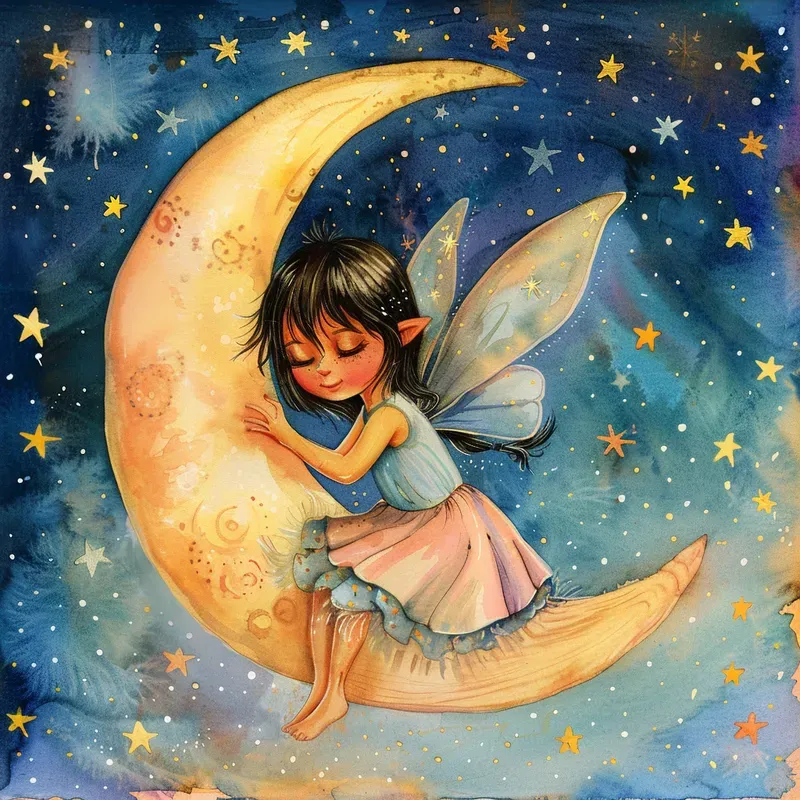 Cute Starry Night Book Illustrations