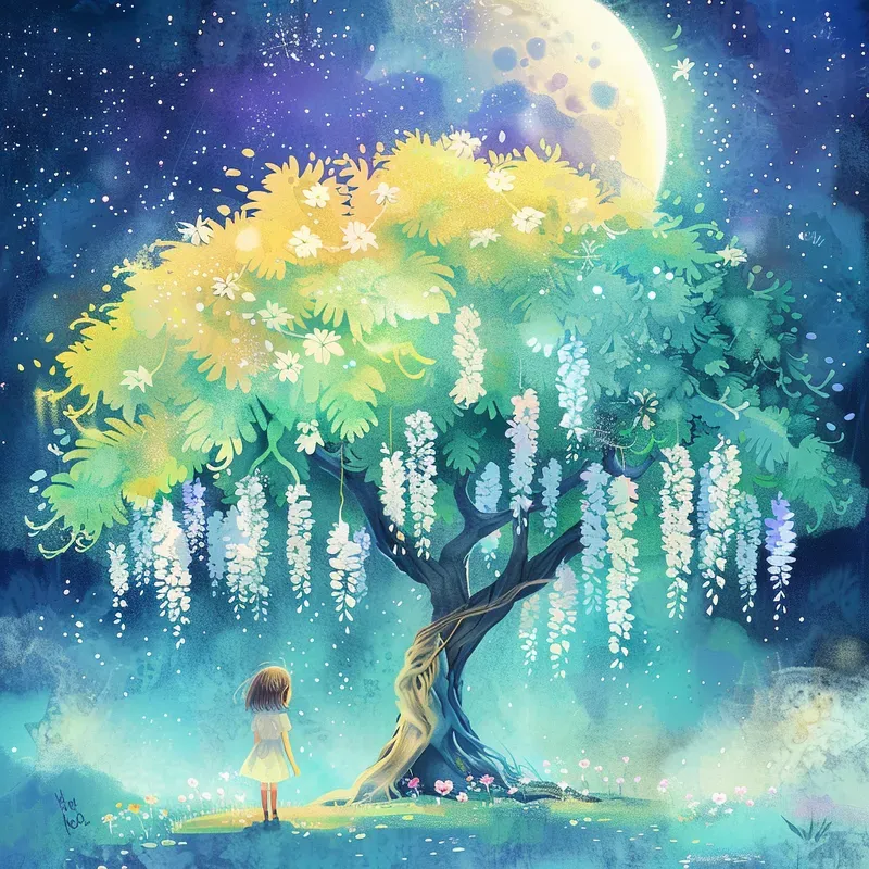 Cute Starry Night Book Illustrations