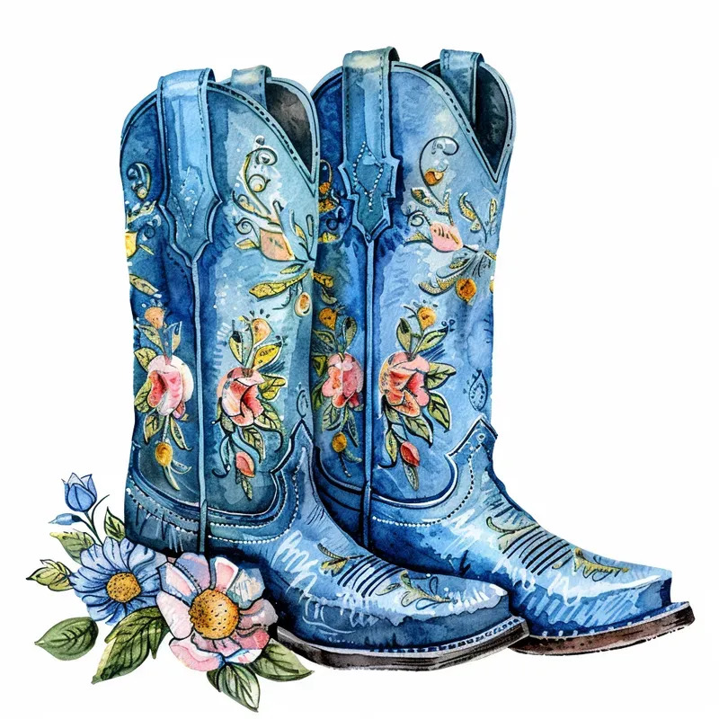 Cowgirl Cowboy Watercolor Cliparts