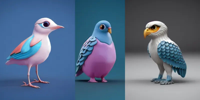 Tiny Cute Porcelain Birds generated by undefined