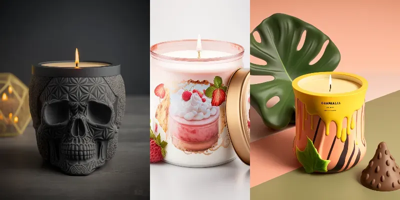 Dramatic Container Candle Design Product Photos generated by undefined