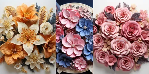 Round 3D Flowers generated by midjourney