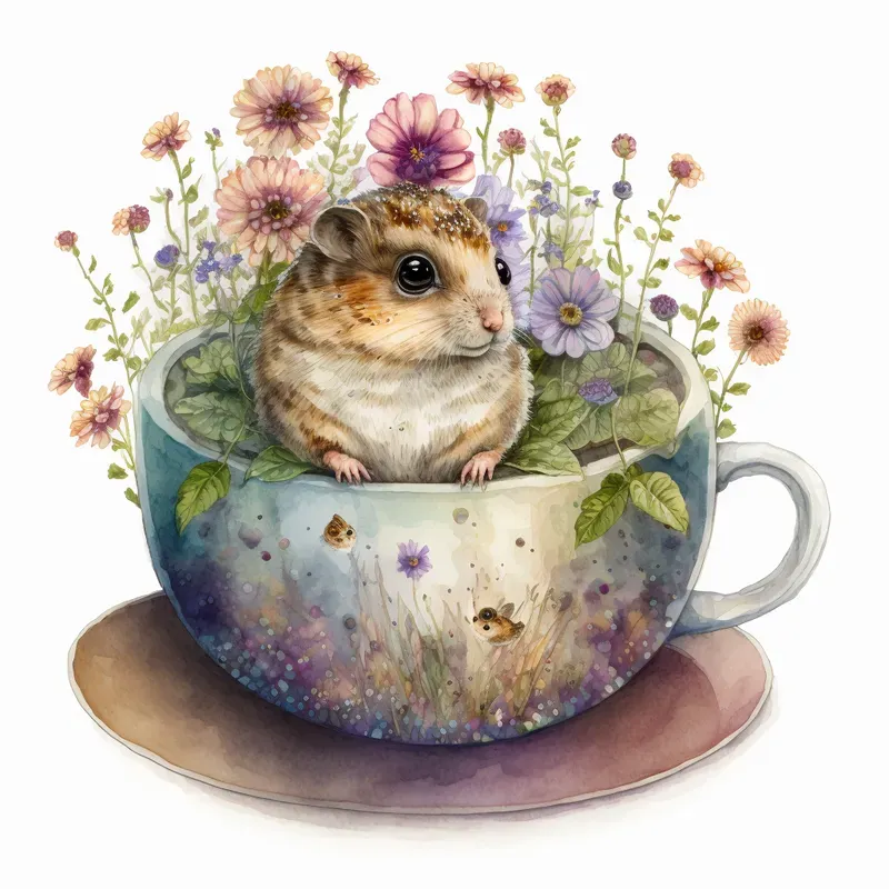 Cute Animals In Tea Cups