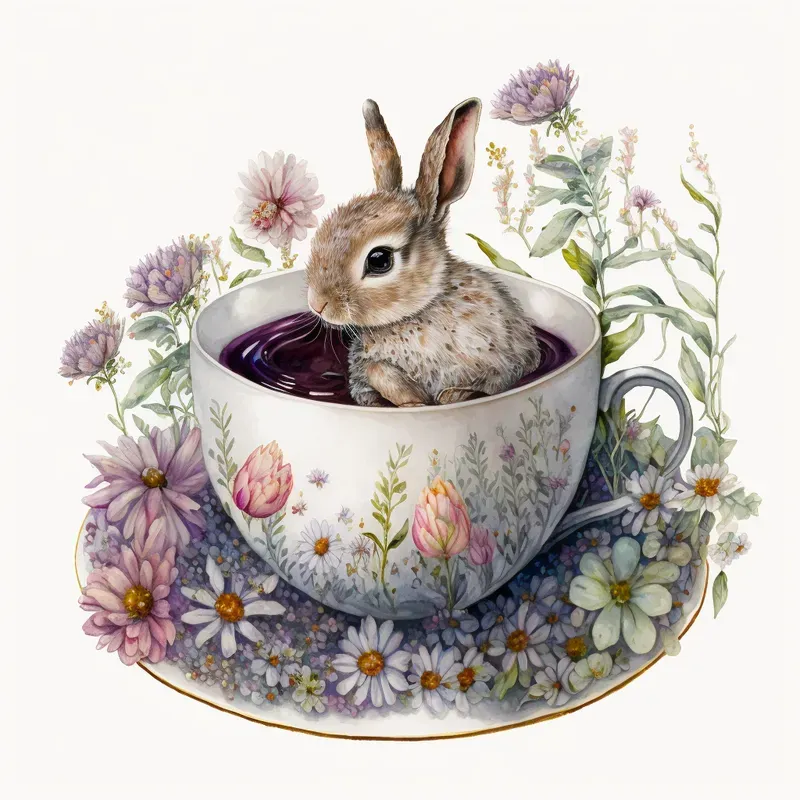 Cute Animals In Tea Cups