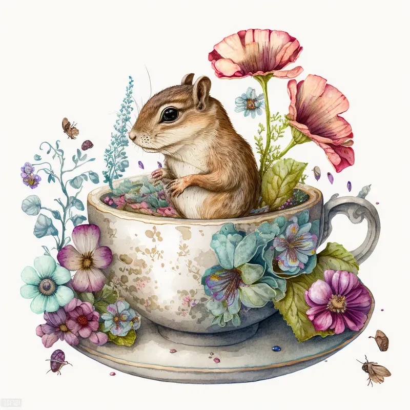 Cute Animals In Tea Cups
