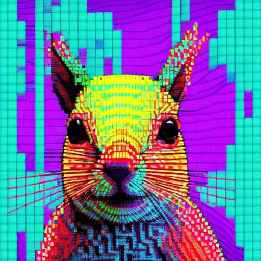 1980s Static Tv Screen Animals Retro Pop Art