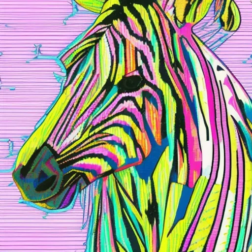 1980s Static Tv Screen Animals Retro Pop Art