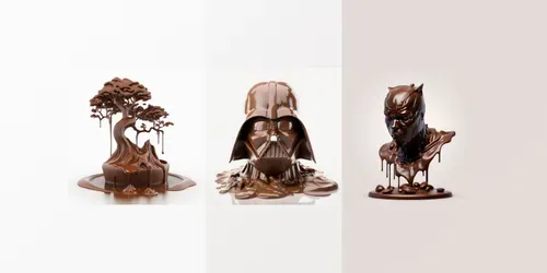 Sweet Melted Chocolate Sculptures generated by midjourney
