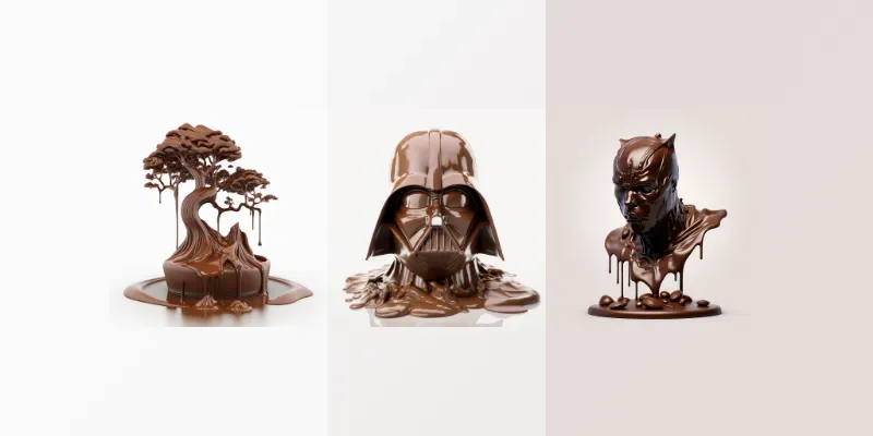 Sweet Melted Chocolate Sculptures generated by undefined