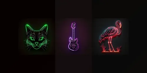 Flat Designs In Neon Sign Style generated by midjourney
