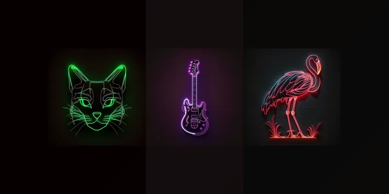 Flat Designs In Neon Sign Style generated by undefined