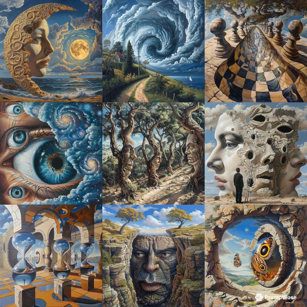 Surreal Optical Illusion Oil Paintings