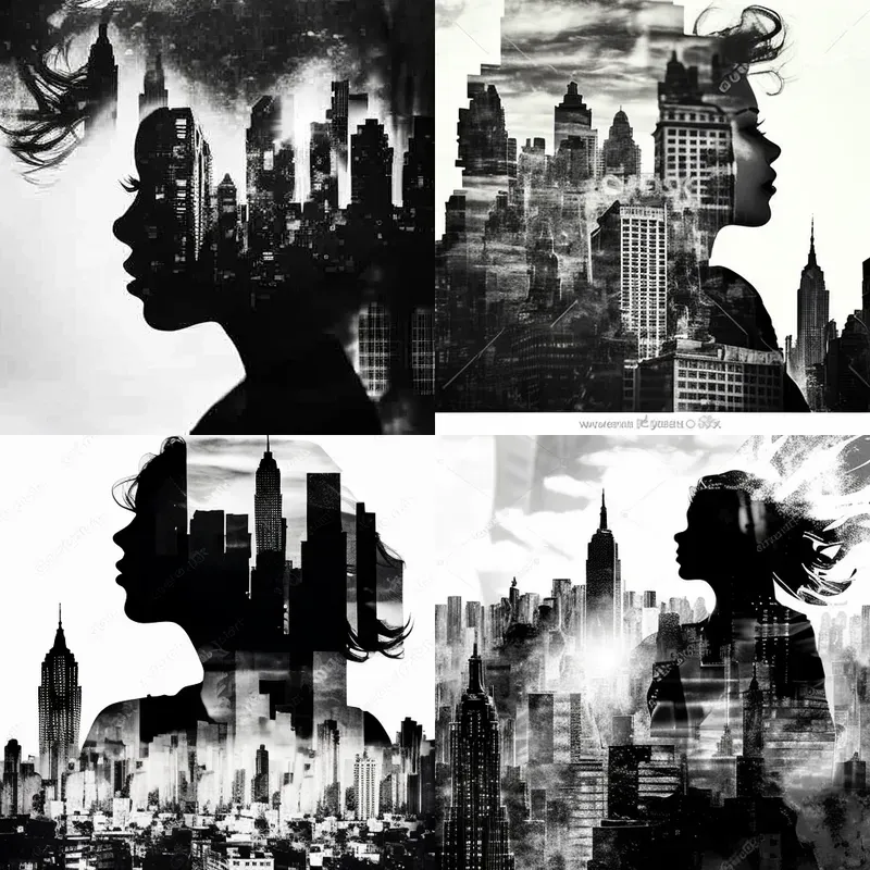 Double Exposure City Portraits