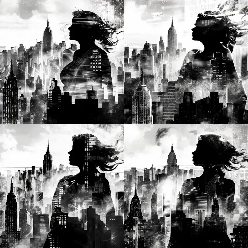 Double Exposure City Portraits