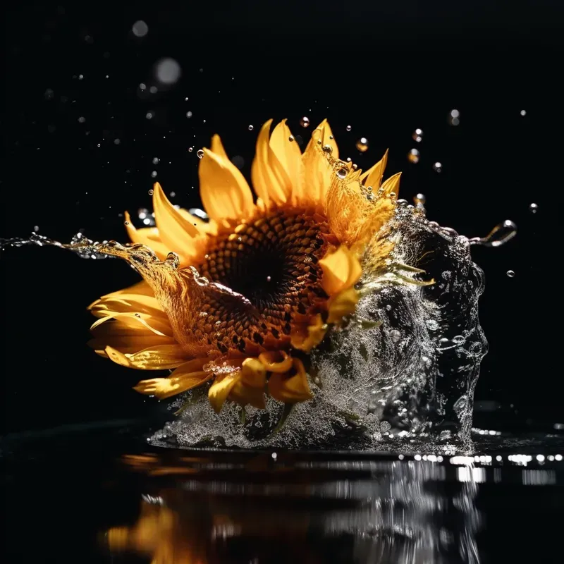 Water Splash Fruits Flowers Vegetables